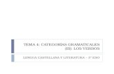 TEMA 4: CATEGORÍAS GRAMATICALES (III): LOS VERBOS
