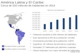 América Latina y El Caribe:  Cerca de 550 millones de habitantes en 2013