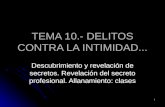 TEMA 10.- DELITOS CONTRA LA INTIMIDAD...