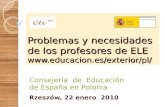 Problemas y necesidades de los profesores de ELE educacion.es/exterior/pl