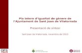 Pla intern d’igualtat de gènere de l’Ajuntament de Sant Joan de Vilatorrada