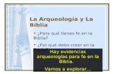 La Arqueolog ía y La Bíblia