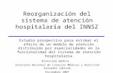 Reorganización del sistema de atención hospitalaria del INNSZ