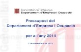 Pressupost del  Departament d’Empresa i Ocupació  per a l’any 2014