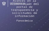 Avances en la alimentación del portal de transparencia y solicitudes de información