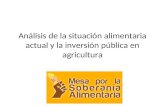 Análisis de la situación alimentaria actual y la inversión pública en agricultura