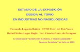 ESTUDIO DE LA EXPOSICIÓN  DEBIDA AL TORIO  EN INDUSTRIAS NO RADIOLÓGICAS
