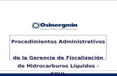 Procedimientos Administrativos  de la  Gerencia de Fiscalización de Hidrocarburos Líquidos -  GFHL