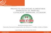 PROYECTO SEGURIDAD ALIMENTARIA  PARROQUIA DE IMANTAG,               COTACACHI, IMBARURA, ECUADOR