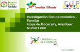 Investigación Socioeconómica - Familiar  Hoya de Bocacelly, Aramberri Nuevo León