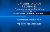UNIVERSIDAD DE BELGRANO Facultad de Arquitectura y Urbanismo