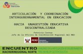 ARTICULACIÓN  Y COORDINACIÓN INTERGUBERNAMENTAL EN EDUCACION