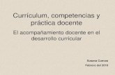 Currículum, competencias y práctica docente El acompañamiento docente en el desarrollo curricular