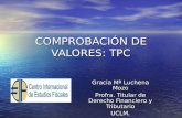 COMPROBACIÓN DE VALORES: TPC