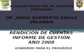 ALCALDIA MUNICIPAL DE BARBOSA SANTANDER DR. JORGE HUMBERTO ARDILA VELANDIA