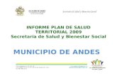 INFORME PLAN DE SALUD TERRITORIAL  2009 Secretaría de Salud y Bienestar Social
