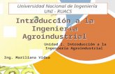 Introducción  a la Ingeniería Agroindustrial
