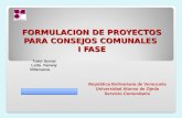 FORMULACION DE PROYECTOS PARA CONSEJOS COMUNALES  I FASE