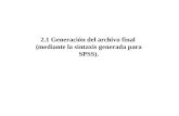 2.1 Generación  del archivo final  ( mediante la sintaxis generada para SPSS).