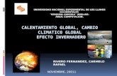 CALENTAMIENTO GLOBAL, CAMBIO CLIMATICO GLOBAL  Efecto Invernadero