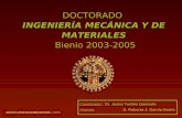 DOCTORADO  INGENIERÍA MECÁNICA Y DE MATERIALES  Bienio 2003-2005