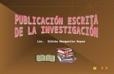 PUBLICACIÓN ESCRITA DE LA INVESTIGACIÓN