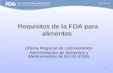 Requisitos de la FDA para alimentos