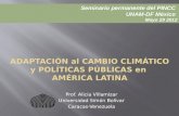 Adaptación al cambio climático y políticas públicas en  américa latina