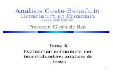 Análisis Coste-Beneficio Licenciatura en Economía curso 2004/2005 Profesor: Ginés de Rus