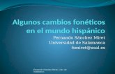 Algunos cambios fonéticos  en el mundo  hispánico