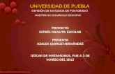 UNIVERSIDAD DE PUEBLA DIVISIÓN DE ESTUDIOS DE POSTGRADO