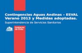 Contingencias Aguas Andinas – ESVAL Verano 2013 y Medidas adoptadas.