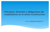 Principios, derechos y obligaciones de empleadores en el sector Construcción.