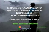 MODELO DE FINANCIAMIENTO INCLUSIVO Y AMBIENTALMENTE RESPONSABLE  AL SECTOR PRODUCTIVO
