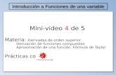 Mini-video  4  de 5 Materia: Derivadas de orden superior Derivación de funciones compuestas