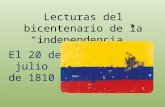 Lecturas del bicentenario de la “independencia”.