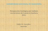 Prospección Geológica por indicios Los terrenos de Cuesta la  Gavilana 2011
