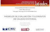 MODELOS  DE EVALUACIÓN Y ELEMENTOS DE CALIDAD EDITORIAL