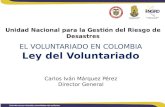 EL VOLUNTARIADO EN COLOMBIA Ley del Voluntariado