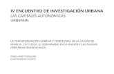 IV ENCUENTRO DE INVESTIGACIÓN URBANA LAS CAPITALES AUTONÓMICAS URBSPAIN