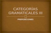 CATEGORÍAS GRAMATICALES  III