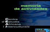 Memoria de actividades del año 2012