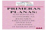 Primeras Planas Nacionales y Económicas 18 Marzo 2012