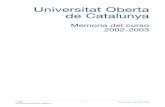 Memoria del curso 2002 - 2003 de la UOC