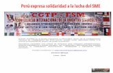 Perú Expresa Solidaridad a la Lucha del SME