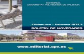 Novedades Editorial Universitat Politècnica de València (Diciembre - Febrero 2013)