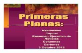 Primeras Planas Nacionales y Cartones 3 Octubre 2012