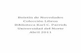 Novedades Libros :: Abril 2011 :: Biblioteca Karl C. Parrish :: Universidad del Norte
