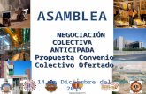 ASAMBLEA NEGOCIACIÓN COLECTIVA ANTICIPADA Propuesta Convenio Colectivo Ofertado