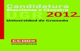 CANDIDATURA Elecciones a Claustro UGR 2012